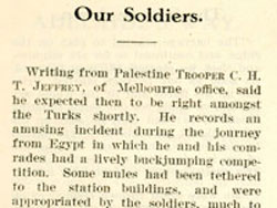 'Our Soldiers' – an article that appeared in the Commonwealth Bank's staff magazine Bank Notes