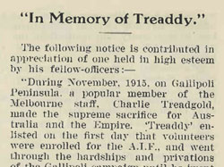 In Memory of Treaddy - Bank Notes Magazine Article