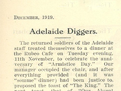 'Bank Notes Article Adelaide Diggers'