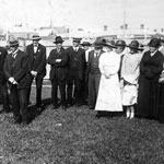 Mayor of Launceston, Alderman George Shields, turning the first sod for the first war service home in Tasmania at Eddie Street, Invermay, Launceston, 28 October 1919. PN-002086
