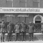 Commonwealth Bank of Australia branch at Weymouth, England, 3 June 1919. The branch was opened in September 1918 for the convenience of the invalided soldiers awaiting embarkation to Australia. PN-000566